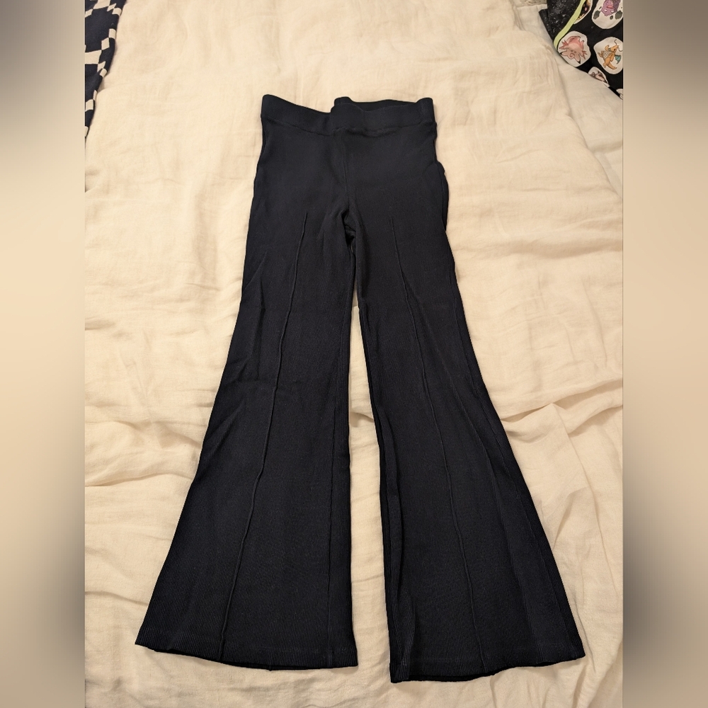 Donni ribbed kick flare navy